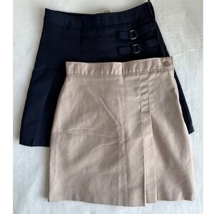NWOT Set of 2 Girl School Uniform Skirts 12 Navy Kaki‎ Flynn O'Hara French Toast
